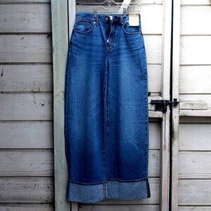 NWT Madewell High-Waisted Superwide-Leg Jeans with Deep Cuffs